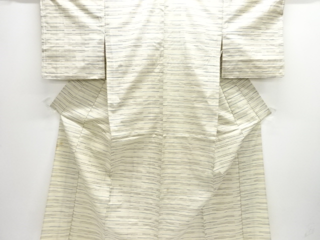 JAPANESE KIMONO / ANTIQUE KIMONO / SILK / TSUMUGI / WOVEN STRIPE